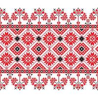 Set of Ethnic ornament pattern in red, black and white colors vector