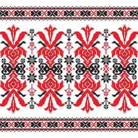 Set of Ethnic ornament pattern in red and black colors vector