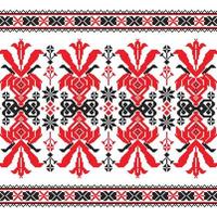 conjunto de patrón de ornamento étnico en colores rojo y negro vector