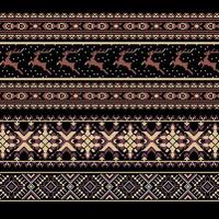 Set of Ethnic holiday ornament pattern in brown colors vector