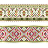 Set of Ethnic ornament pattern in different colors vector