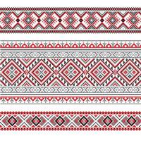 Set of Ethnic ornament pattern in different colors vector