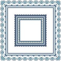 Set of Ethnic ornament pattern frames in blue colors vector