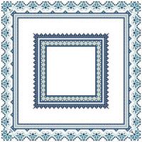 Set of Ethnic ornament pattern frames in blue colors vector