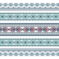 Set of Ethnic ornament pattern in blue colors vector
