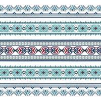 Set of Ethnic ornament pattern in blue colors vector