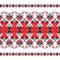 Set of Ethnic ornament pattern in red and black colors vector