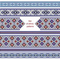 Set of Ethnic ornament pattern in different colors vector