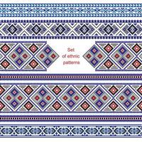 Set of Ethnic ornament pattern in different colors vector