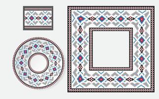 conjunto de pinceles de patrón de ornamento étnico vector