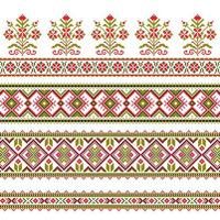 Set of Ethnic ornament pattern in different colors vector
