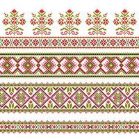 Set of Ethnic ornament pattern in different colors vector