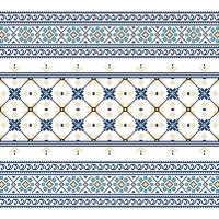 Set of Ethnic ornament pattern in blue colors vector