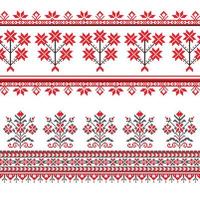 Set of Ethnic ornament pattern in different colors vector
