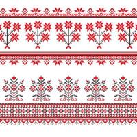 Set of Ethnic ornament pattern in different colors vector