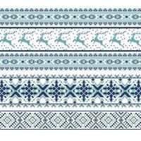 Set of Ethnic holiday ornament pattern in different colors vector