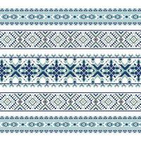 Set of Ethnic ornament pattern in blue colors vector