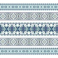 Set of Ethnic ornament pattern in blue colors vector