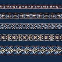 Ethnic ornamental background in blue and brown colors vector