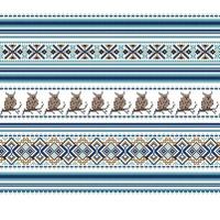 Set of Ethnic holiday ornament pattern in different colors vector