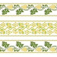 Set of Ethnic ornament pattern with cross stitch flower vector