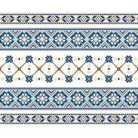 Set of Ethnic ornament pattern in blue colors vector