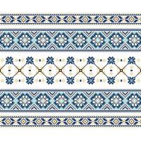 Set of Ethnic ornament pattern in blue colors vector