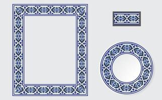 conjunto de pinceles de patrón de ornamento étnico vector