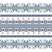 Set of Ethnic ornament pattern in blue colors vector