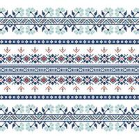 Set of Ethnic ornament pattern in blue colors vector