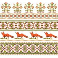 Set of Ethnic holiday ornament pattern in different colors vector