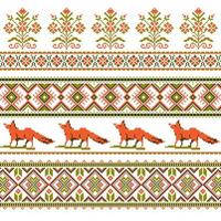 Set of Ethnic holiday ornament pattern in different colors vector