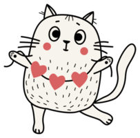 Funny stickers with cute happy cat png