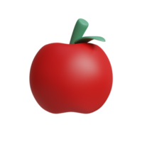 pomme, fruit, icône, 3d, illustration png