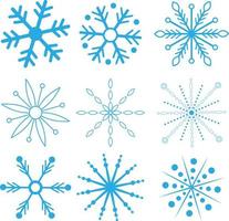 Vector set of Christmas snowflakes. New year design elements