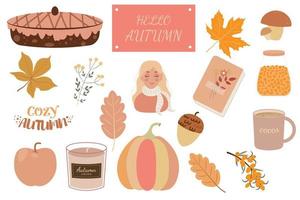 Cozy autumn pink vector