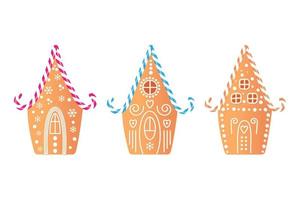 Gingerbread house cookie vector