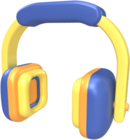 auriculares de renderizado 3d png