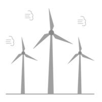 molinos de viento para generar electricidad a partir de la energía eólica. uso de energías renovables. estilo plano ilustración vectorial vector