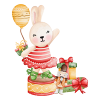 watercolor cute bunny circus, animal circus, Christmas Nutcracker png