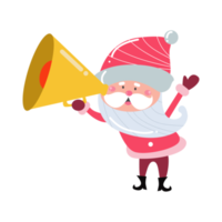 Cute Santa Claus cartoon character on transparent background perfect for Christmas cards png