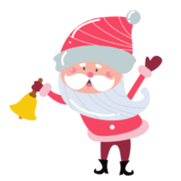 Cute Santa Claus cartoon character on transparent background perfect for Christmas cards png