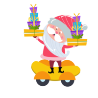 personagem de desenho animado de papai noel fofo em fundo transparente perfeito para cartões de natal png