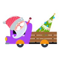 Cute Santa Claus cartoon character on transparent background perfect for Christmas cards png