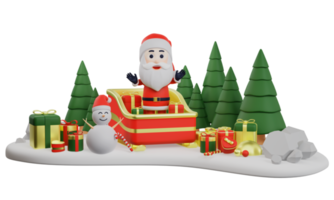 3D-Weihnachtsweihnachtsmann-Illustration png
