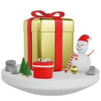 Coffret cadeau de noël 3d avec rendu de haute qualité png