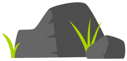 Illustration of a stone with a cartoon style. png