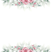 Pink watercolor flower frame png