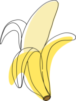 Einfachheit Bananenfrucht freihändige fortlaufende Linienzeichnung png