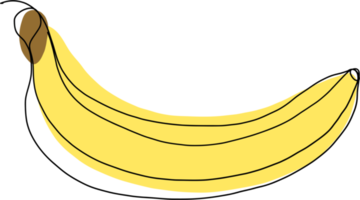 enkelhet banan frukt freehand kontinuerlig linje teckning png